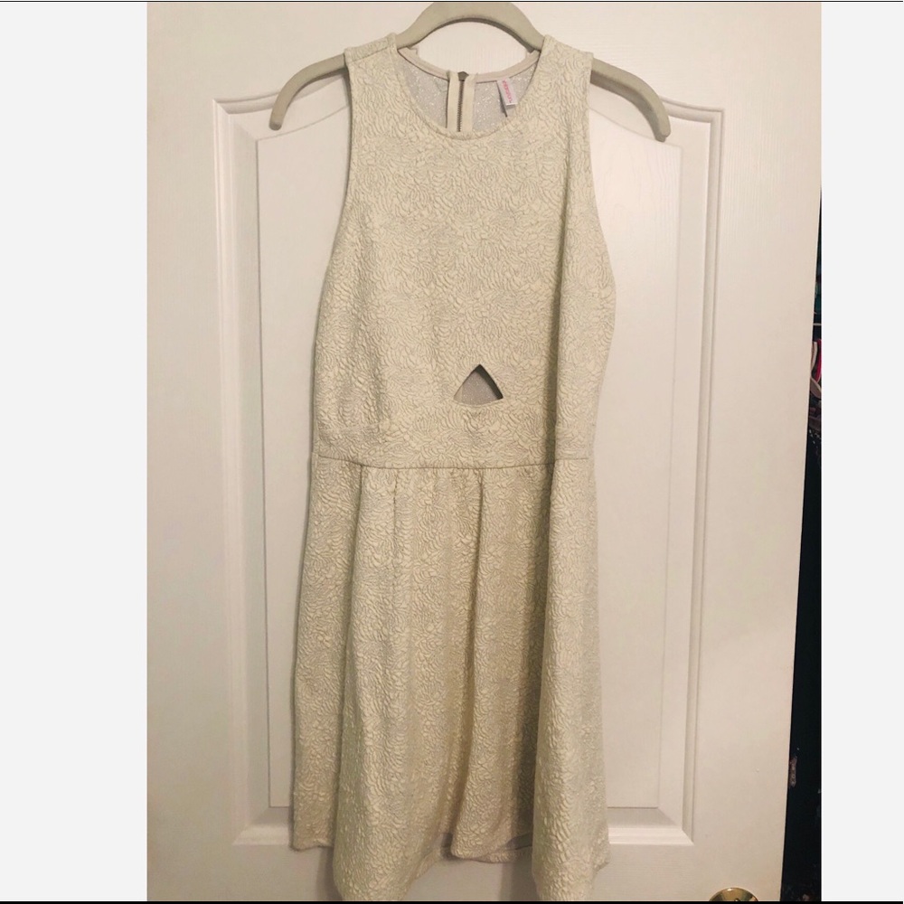 Cream Dress with Keyhole